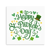 White Happy St. Patrick's Day Canvas Art Print