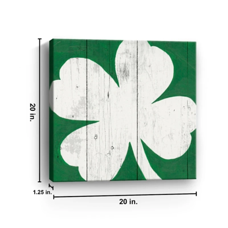White Shamrock Canvas Art Print