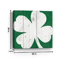White Shamrock Canvas Art Print