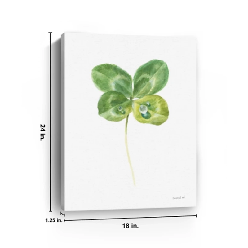 Green Lucky Clover Canvas Art Print