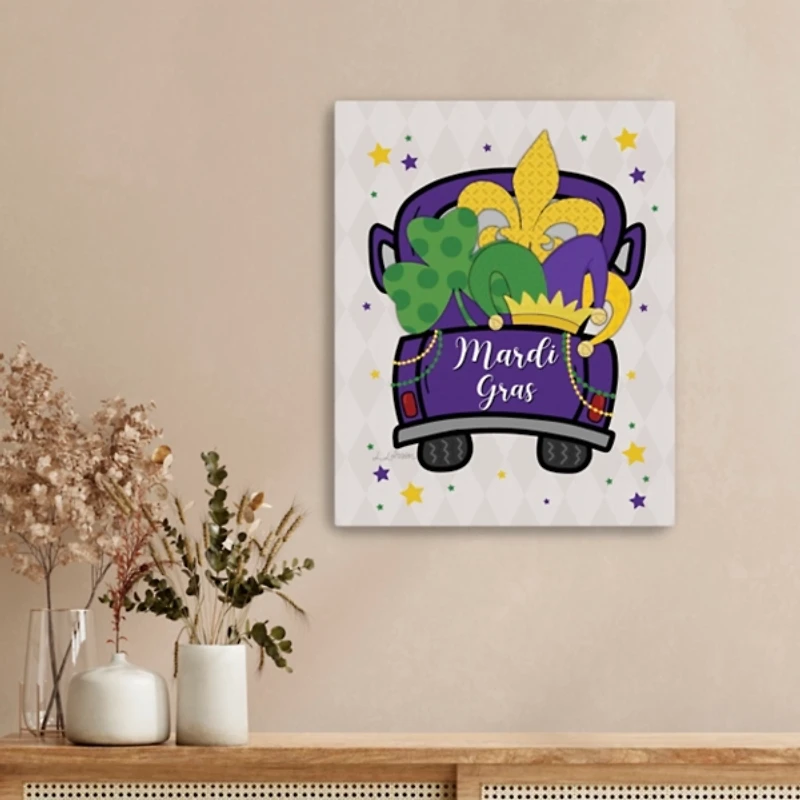 Mardi Gras Fleur de Lis Truck Canvas Art Print