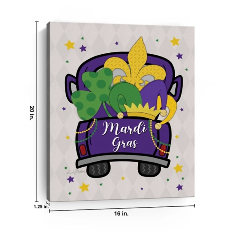Mardi Gras Fleur de Lis Truck Canvas Art Print