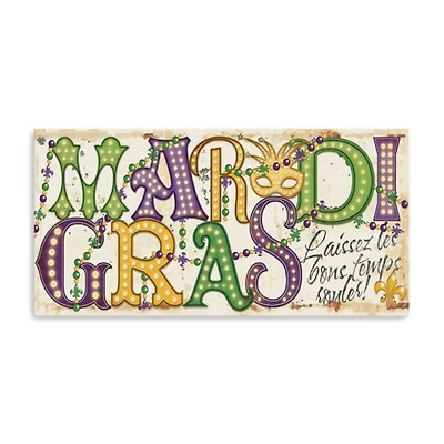 Mardi Gras Mask Canvas Art Print, 20x10 in.