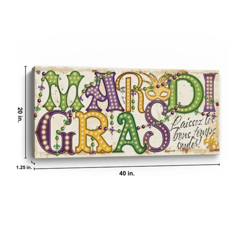 Mardi Gras Mask Canvas Art Print, 40x20 in.