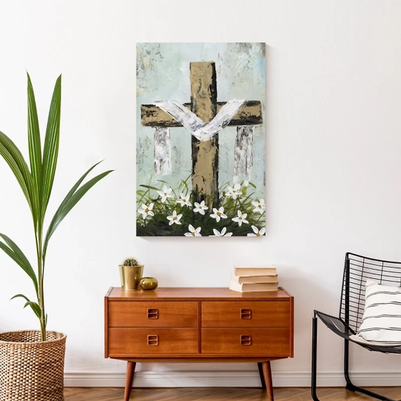 Easter Cross Canvas Art Print