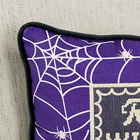 Resting Witch Face Needlepoint Halloween Pillow