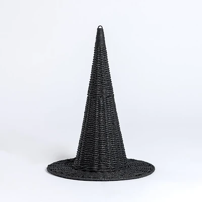 Black Wicker Witch Hat, 18 in.