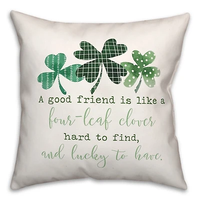Four-Leaf Clover Throw Pillow
