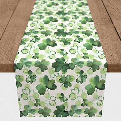 Watercolor Clovers Table Runner, 90 in.