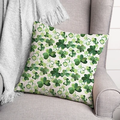 Watercolor Clovers Indoor/Outdoor Pillow