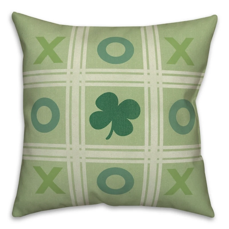 Tic Tac Toe Clover Indoor/Outdoor Pillow
