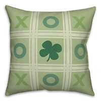 Tic Tac Toe Clover Indoor/Outdoor Pillow