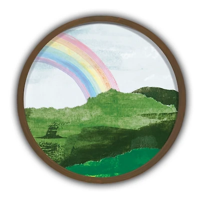 Round Irish Rainbow Brown Framed Art Print