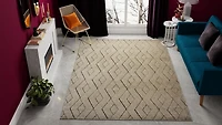Tan Modern Chevron Area Rug, 5x7