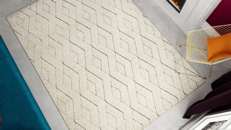 Tan Modern Chevron Area Rug, 5x7