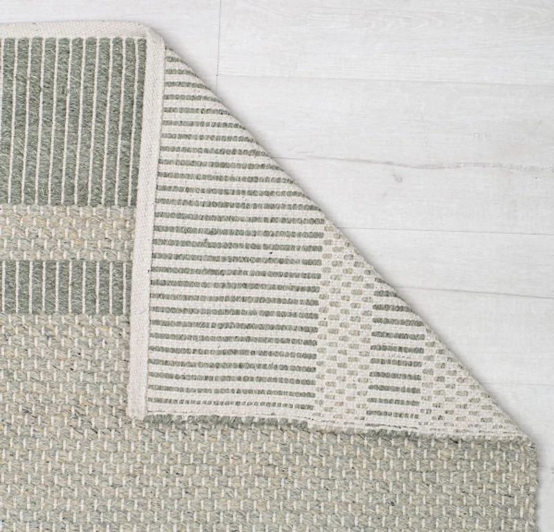 Olive Striped Border Area Rug