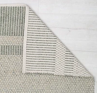 Olive Striped Border Area Rug
