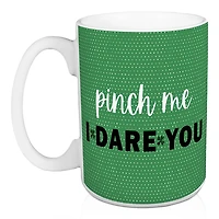 Green Pinch Me I Dare You Mugs, Set of 2