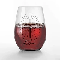 He is Risen Engraved 2-pc. Stemless Wine Glass Set
