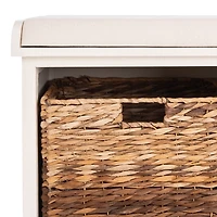 Bench with Woven Storage Baskets