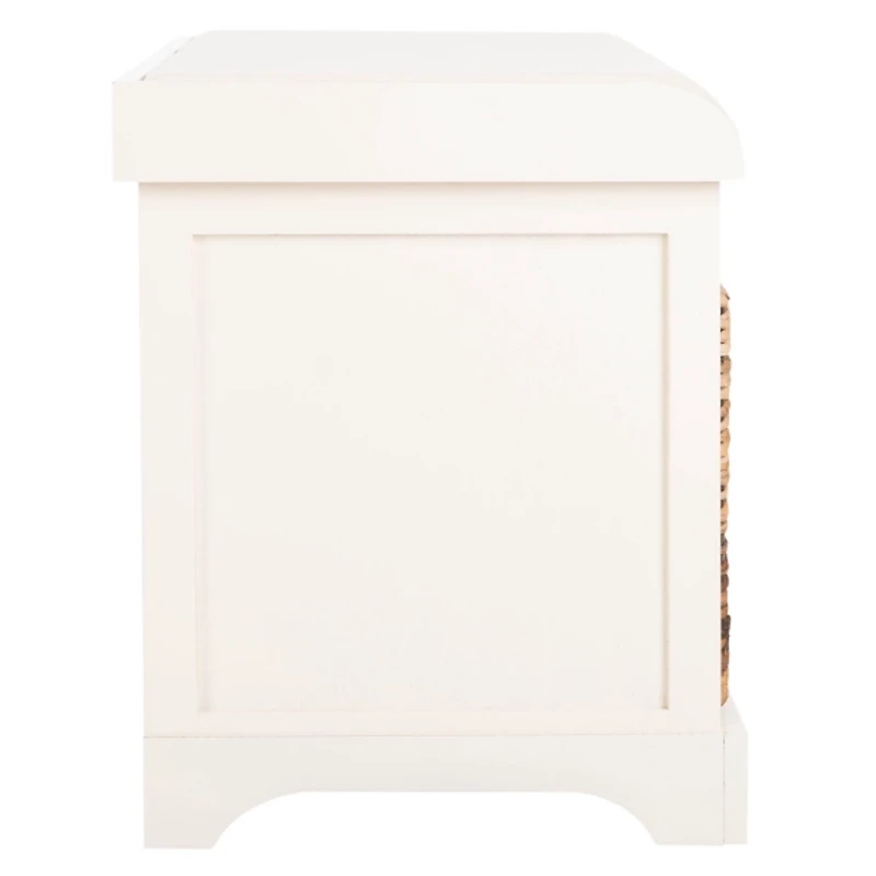 Bench with Woven Storage Baskets