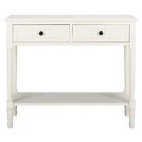 Cream Carved 2-Drawer Console Table
