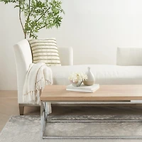 Sage Woven Knotted Stripes Throw Pillow