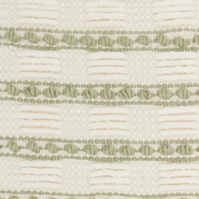 Sage Woven Knotted Stripes Throw Pillow