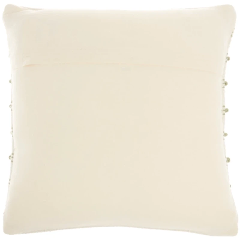 Sage Woven Knotted Stripes Throw Pillow