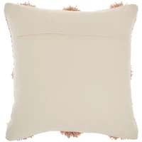Blush Tufted Pom Poms Throw Pillow