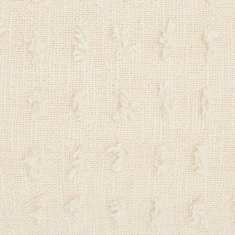 Cream Textured Poms Lumbar Pillow