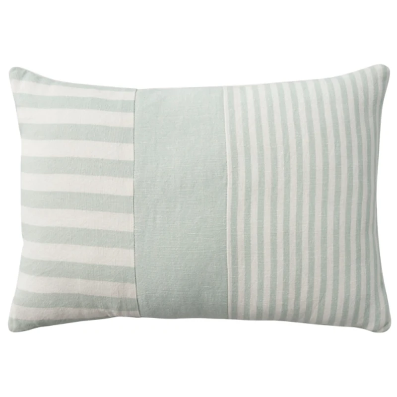 Sage Asymmetrical Stripes Lumbar Pillow