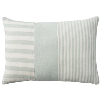 Sage Asymmetrical Stripes Lumbar Pillow