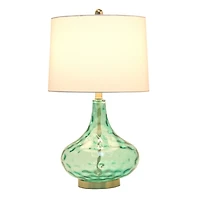Seafoam Dimpled Glass Teardrop Table Lamp