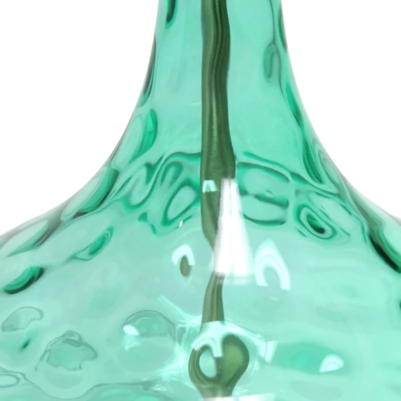 Seafoam Dimpled Glass Teardrop Table Lamp