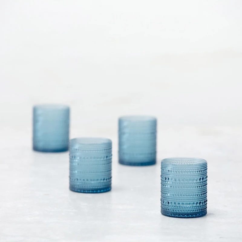 Fortessa Blue Orbetto Short Glasses, Set of 4