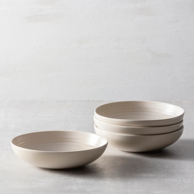 Fortessa Sand Ceramic Pasta Bowls, Set of 4
