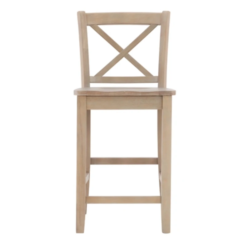 Rustic Natural Graywash X-Back Counter Stool