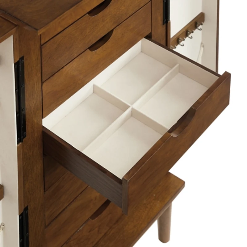 Mid-Century Modern Walnut Jewelry Armoire