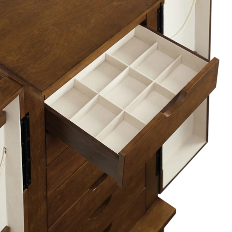 Mid-Century Modern Walnut Jewelry Armoire