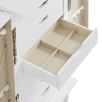 Mid-Century Modern White Jewelry Armoire