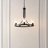 Black Sloped Round Adjustable Chandelier