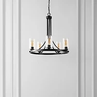 Black Sloped Round Adjustable Chandelier