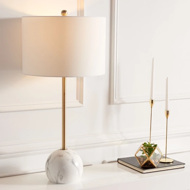 White Marble Sphere Table Lamp