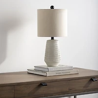 Ivory Modern Etched Table Lamp