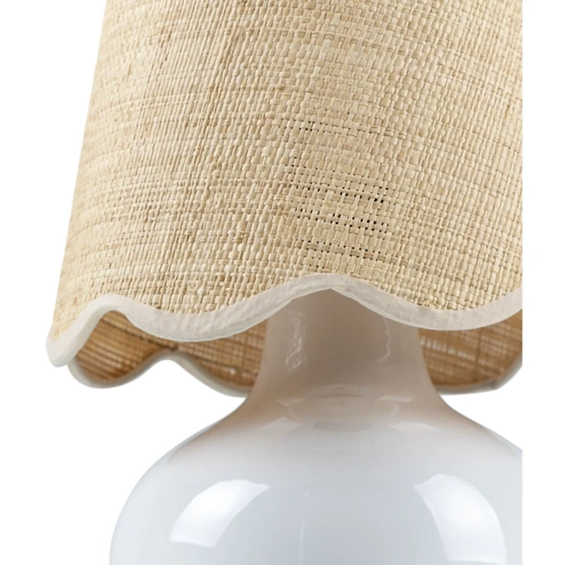 Stella White Diminuta Table Lamp with Woven Shade