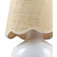 Stella White Diminuta Table Lamp with Woven Shade