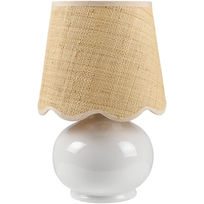 Stella White Diminuta Table Lamp with Woven Shade