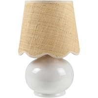 Stella White Diminuta Table Lamp with Woven Shade