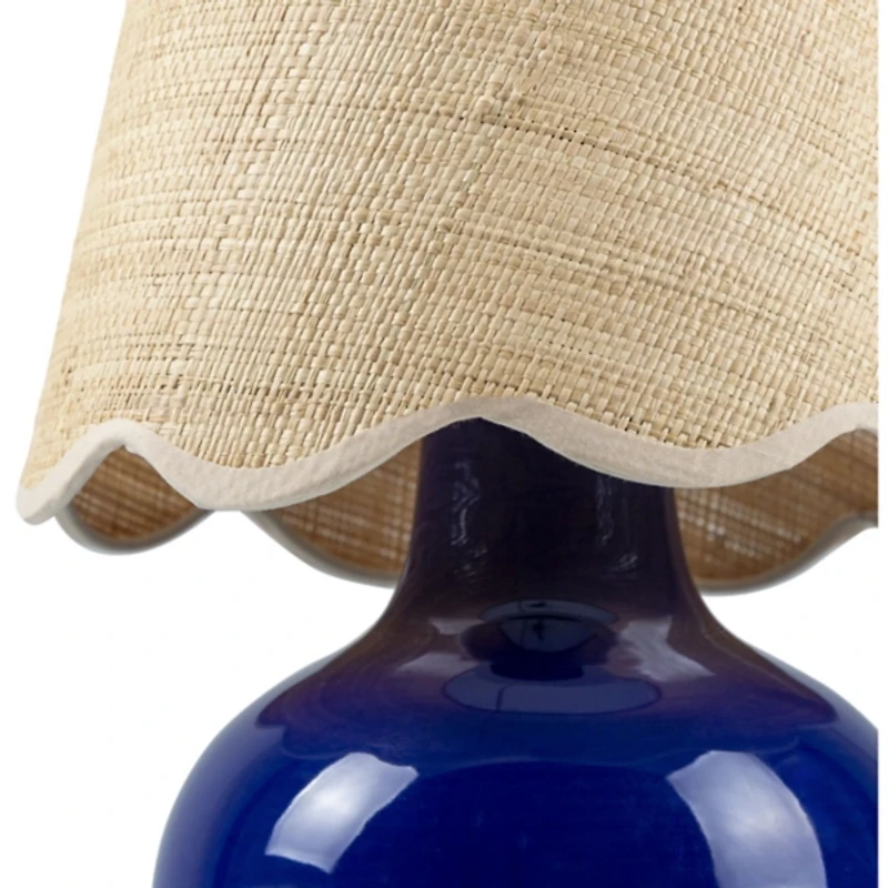 Stella Blue Diminuta Table Lamp with Woven Shade